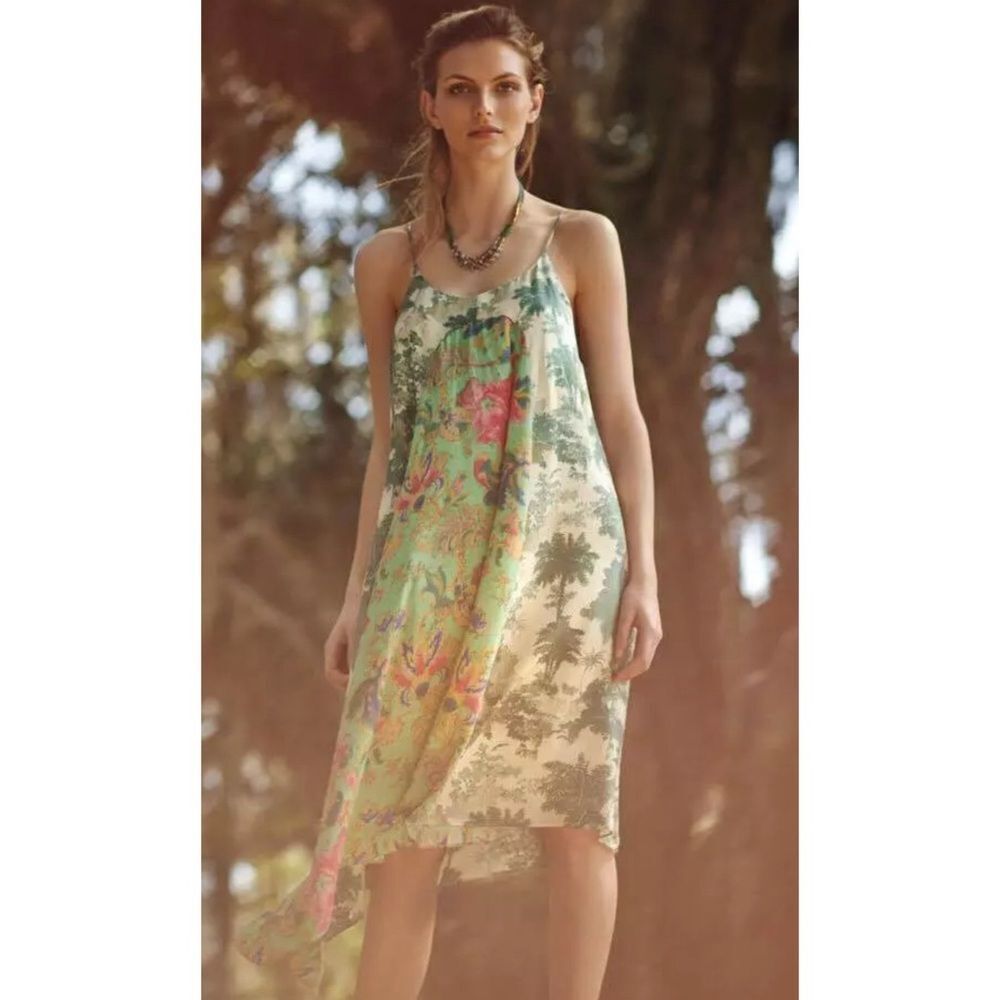 Maeve by Anthropologie Santee tropical brunt summer swing Dress